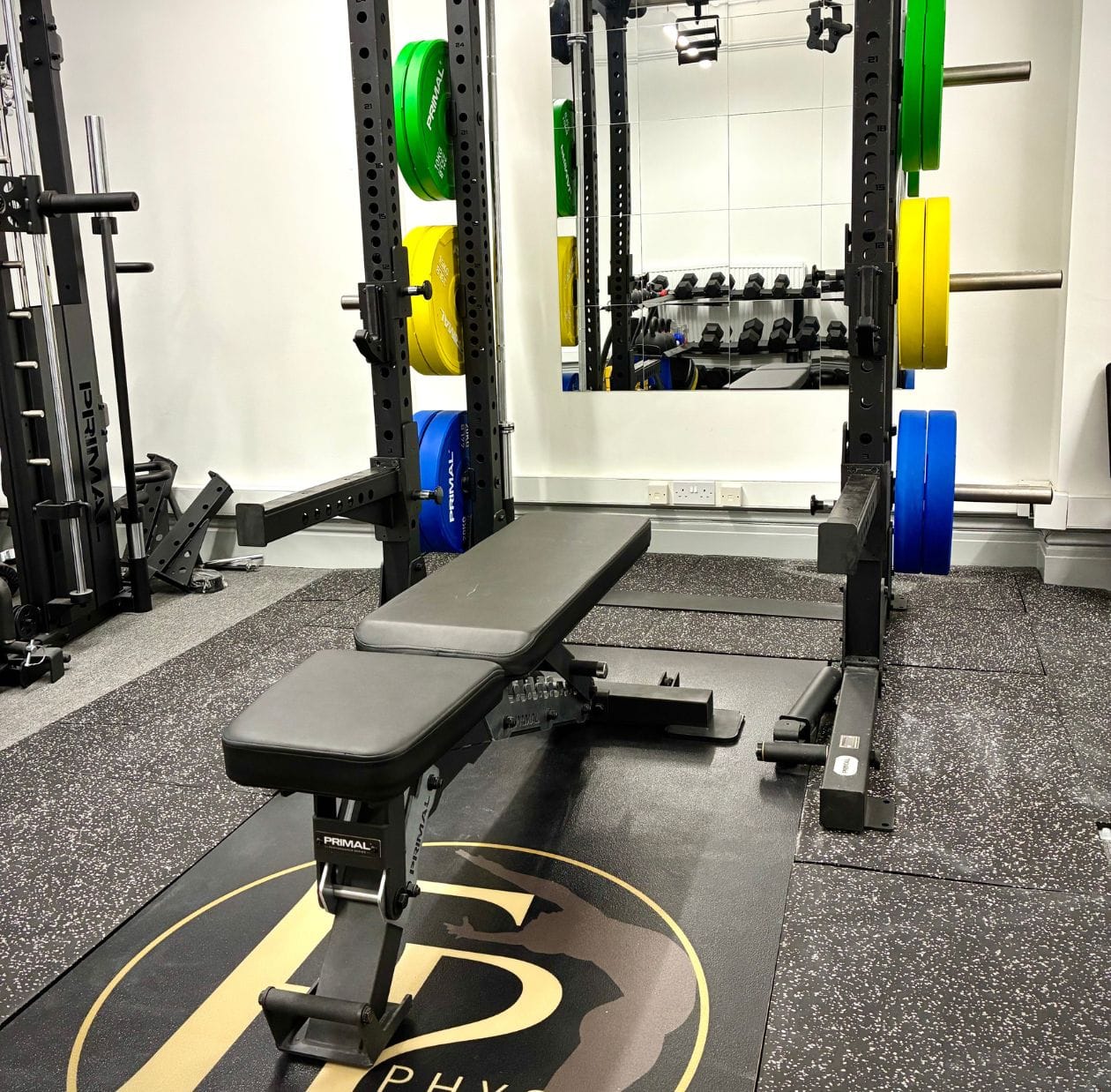 Elite Performance Physio Manchester Squat rack with bench